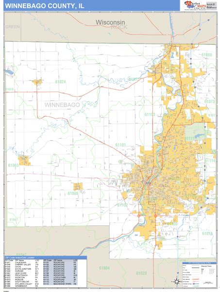 winnebago county zip code map.